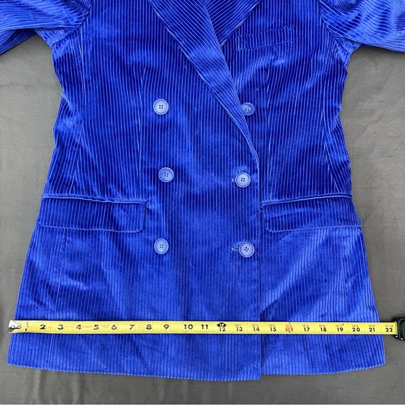 COS Royal Blue Double Breasted Corduroy Blazer Size 10 - Picture 11 of 11